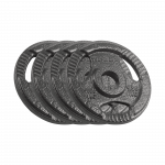 Ketaus svarelių rinkinys 4x1.25kg, skylė 31mm, plok&scaron;tė su rankenomis, REBEL ACTIVE