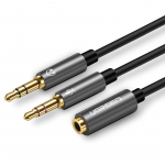 Audio kabelis UGREEN 3.5mm lizdas - 2xki&scaron;tukas - Juodas
