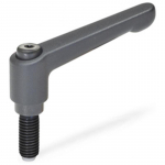 Reguliuojama svirtis GN 306-63-M10-25-KU-SW - su slėgio elementu juoda