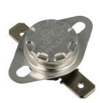 Bimetalinis termostatas KSD301A-A314 NC 45&deg;C 40&deg;C 10A 250V AC metalinis fi 16x12mm su rankena 6.3mm jungtimis horizontalus bakelitas