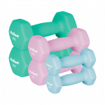 HEX ketaus neopreno hantelių rinkinys 12 kg (2x1 kg + 2x2 kg + 2x3 kg), REBEL ACTIVE