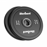 >>>Olimpiniai gumuoti svarmenys BUMPER rinkinys 2x2.5kg, skylės skersmuo 51 mm, REBEL ACTIVE