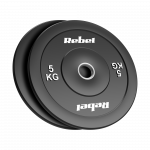 >>>Olimpiniai gumuoti svarmenys BUMPER rinkinys 2x5kg, skylės skersmuo 51 mm, REBEL ACTIVE