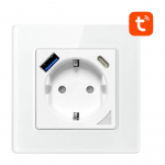 I&scaron;manusis WiFi sieninis lizdas Avatto N-WOT10-USB-W TUYA USB USB-C - baltas