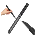 Knygų įri&scaron;imo peilis - juodas - su i&scaron;traukiamu 9 mm a&scaron;menimis - popieriaus tapetų peilis