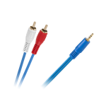 Kabelis 2xRCA - AUX 3.5mm 5m Mėlynas