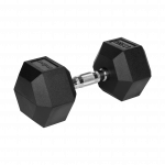 Gumuotas ketaus hantelis HEX 17.5 kg REBEL ACTIVE