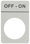 Aliuminio plok&scaron;tė su žyma "OFF - ON"