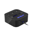HUB USB 2.0 3 &scaron;akotuvas su atminties kortelių skaitytuvu