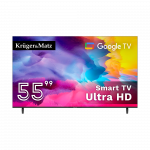 Kruger&Matz 55 colių UHD Google TV 5.0 DVB-T2/T/C H.265 HEVC televizorius