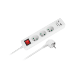 Rebel elektros tinklo ilgintuvas 3 lizdai + 2 USB lizdai su jungikliu 1.5m