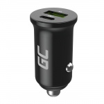Green Cell Autoladeger&auml;t 38W GC PowerRide Nano38 su USB-C USB-A Maitinimo tiekimas ir Ultra Charge Schnellladung