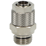 Tiesi susukta pneumatinė jungtis žarnai, fi 10x8 mm, G 1/4 M, nikeliuotas žalvaris