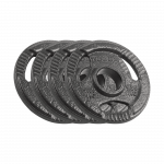 Ketaus olimpinių svarmenų rinkinys 4 x 1.25 kg, 51 mm skylė, plok&scaron;telė su rankenomis, REBEL ACTIVE