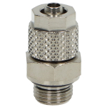 Tiesi susukta pneumatinė jungtis žarnai, fi 6x4 mm, G 1/8 M, nikeliuotas žalvaris