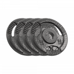 Ketaus olimpinių svarmenų rinkinys 4 x 2.5 kg, 51 mm skylė, plok&scaron;telė su rankenomis, REBEL ACTIVE