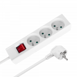 Prailgintuvas 3 lizdai 2 m prancūzi&scaron;ko tipo su jungikliu (3x1.5 mm) Rebel baltas