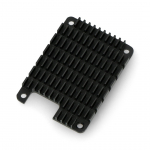 Aliuminis radiatorius, skirtas Raspberry Pi Compute Module 4 su &scaron;ilumai laidžia juosta, juodas