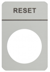Aliuminio plok&scaron;tė su ženklu "RESET"