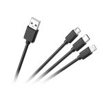 CABLETECH 3in1 jungiamasis kabelis USB A - micro - C - lightning 1.2m