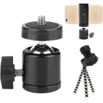 Mini rutulinė galvutė 360 &ndash; pasukama &ndash; skirta 1/4 colio varžtui su 3/8 colio skyle.