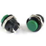 Momentinis mygtukas R13-507 - žalias - 250V-3A - 16mm - monostabilus - apvalus