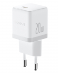 Sieninis įkroviklis Palm 20W USB-C QC3.0 PD3.0 su USB-C kabeliu 1m, baltas