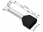 Vamzdelio formos jungtys 2x1.5/12 100vnt - juoda