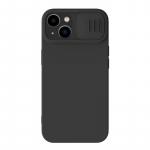 Nillkin CamShield Silky silikoninis dėklas skirtas iPhone 15 Plus &ndash; juodas