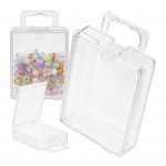 Plastikinė dėžutė su dvigubu užsegimu - 63.5x48x21mm - Rakinamas konteineris - Organizatorius