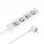 Prailgintuvas 4 lizdai 1.5 m prancūzi&scaron;ko tipo be jungiklio (3x1.0 mm) Rebel baltas