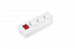 Prailginimo lizdas x 3 su įžeminimu ir jungikliu baltas GN-30W