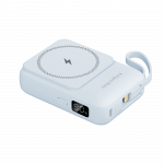 POWER BANK indukcinis Kruger&Matz 10000 mAh Mag Safe su mėlynu kabeliu