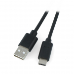 Lanberg USB A 2.0 kabelis - USB C juodas Quick Charge 3.0 - 1 m