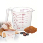 Plastikinis puodelis su matavimo puodeliu 1000ml - virtuvinis matavimo puodelis 1l - ąsotis su rankena
