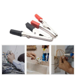 Laboratorinis krokodilo segtukas - NH029 - neizoliuotas - raudonas - 51mm