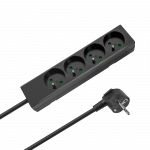 Prailgintuvas 4 lizdai 2 m prancūzi&scaron;ko tipo be jungiklio (3x1.5 mm) Rebel juodas