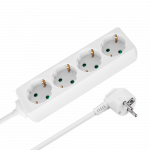 Ilgintuvas 4 lizdai 2m voki&scaron;ko tipo be jungiklio (3x1.5 mm) Rebel baltas