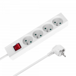 Prailgintuvas 4 lizdai 3 m prancūzi&scaron;ko tipo su jungikliu (3x1.5 mm) Rebel baltas