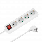 Ilgintuvas 4 lizdai 3m voki&scaron;ko tipo su jungikliu (3x1.5mm) Rebel baltas