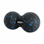 Duoball dvigubas masažo kamuolys 12cm, juodos ir mėlynos spalvos, EPP medžiaga, REBEL ACTIVE
