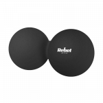 Duoball dvigubas masažo kamuolys 6.2 cm, juodos spalvos, silikoninė medžiaga, REBEL ACTIVE