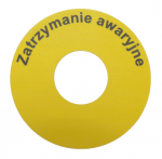 Apvali aliuminio plok&scaron;tė su užra&scaron;u "AVARINIS STOP"