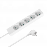 Prailgintuvas 5 lizdų 2 m prancūzi&scaron;ko tipo be jungiklio (3x1.5 mm) Rebel baltas
