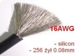 Alavuota varinė silikoninė viela 16AWG &ndash; 252 laidai &ndash; 1.3 mm2 &ndash; juoda