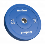 >>>Olimpinis gumuotas BUMPER svorio diskas, BEAST serijos, 20 kg, skylės skersmuo 51 mm, REBEL ACTIVE