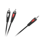 Cabletech Eco-Line kabelis 3.5 AUX - 2xRCA 1m