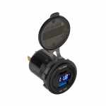 USB+USB tipo C automobilinis įkroviklis su greito įkrovimo funkcija, maitinimo tiekimu ir įtampos matuokliu 63W