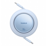 Kabelis USB C - USB C ki&scaron;tukai 100W 2m suvyniojamas Galaxy Blue Free2Pull BASEUS