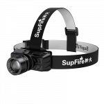 Superfire žibintuvėlis tvirtinamas ant galvos USB 300lm